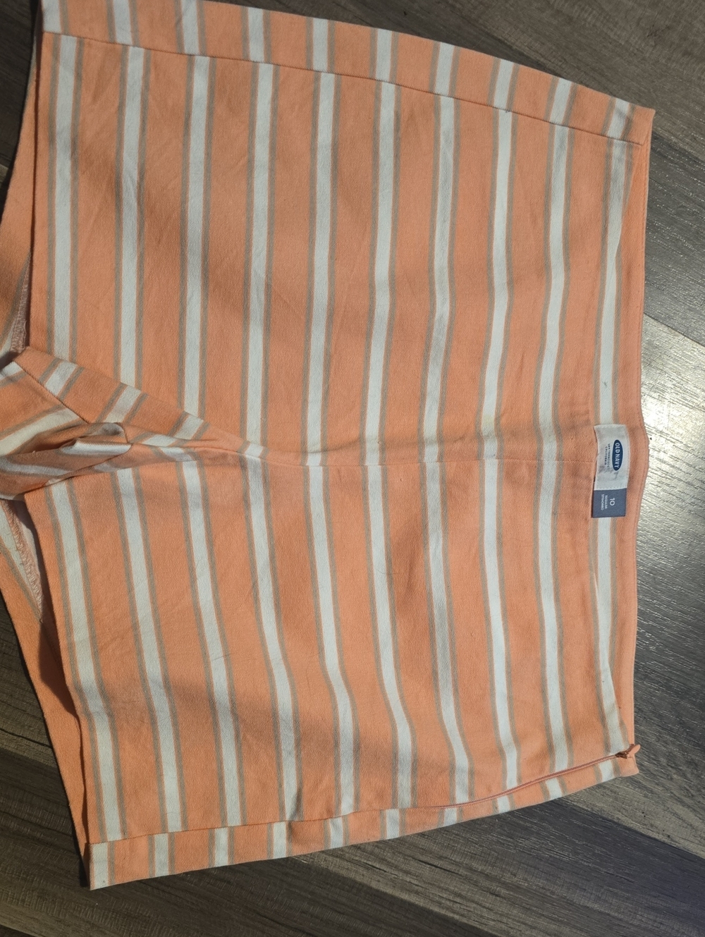Old Navy Peach and White Striped Skort